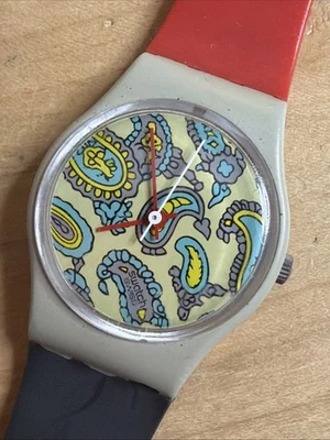 1985 SWATCH SHEREZADE LM105 WRISTWACH - PAISLEY As Is Not Working C56 - Image 1 of 4