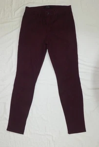J BRAND Burgundy Deep Mulberry Red Super Skinny Light Jeans Size 30 / UK 12 - Picture 1 of 6