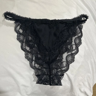 Bragas de bikini vintage Christian Dior 82017 años 80 negras de encaje talla 7 Foto 1 de 4