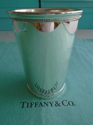 TIFFANY STERLING SILVER ~ CUP MINT JULEP HIGHBALL 4 1/2" ~ NO MONO ~ w/pouch - Image 1 of 4