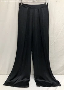NWT Women's Victoria's Secret Black Satin Flowy Wide Leg Casual Pants Size Small - Picture 1 of 6