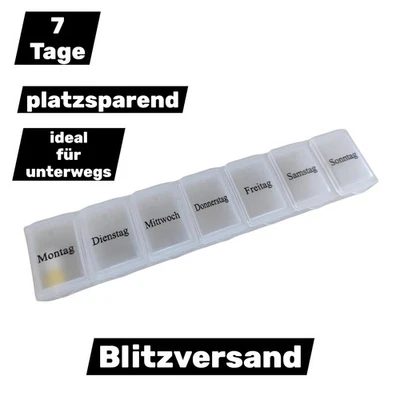 Pillendose Pillenbox Tablettendose Tablettenbox Medikamentenbox  7 Tage 1 Woche  - Bild 1 von 4