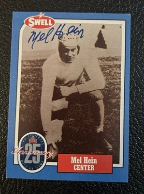 Mel Hein Signed Autographed 1988 Swell Card  New York Giants - Image 1 of 2