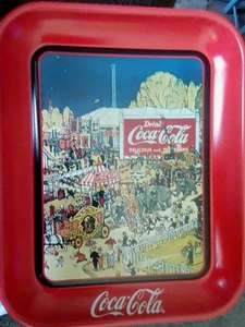 Vintage 1991 Coca-Cola "Circus Has Come To Town" Dose Serviertablett - Bild 1 von 2