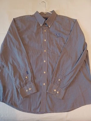 Camisa de vestir para hombre Antigua Kentucky Wildcats XL azul botón algodón Foto 1 de 4