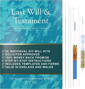 Double Pack - Will Writing Kit – Last Will and Testament Kit 2025 UK – Legally V - Picture 1 of 8