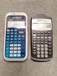 2 Texas Instruments Calculators (TI-34 MultiView) & (BAII Plus Business Analyst) - Picture 1 of 6