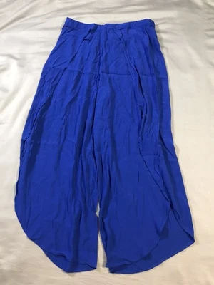 Pantalones Thalia Sodi para mujer azul medio pierna ancha ligero rayón Foto 1 de 4