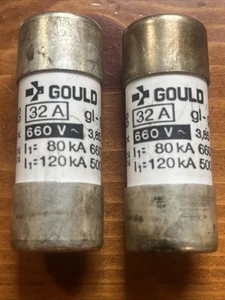 🇺🇸(2)GOULD 22x58mm 32A 690V 80kA 500V 120kA gl-gG Fuse. TESTED - Picture 1 of 3