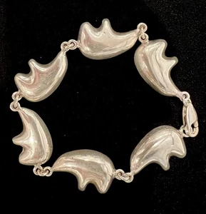 Sterling Silver Mexico Large Bear Cutout Link Bracelet Statement Piece 8" 21.9g - Picture 1 of 8