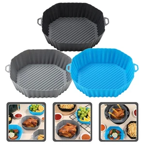 3 Pcs Silicone Baking Mat Liner Air Fryer Reusable Liners for Microwave Oven - Picture 1 of 12