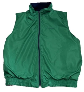 Mens Vintage Polo Golf Ralph Lauren Reversible Full Zip Fleece Vest MADE USA XL - Picture 1 of 9