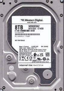 WD80EDAZ-11CEWB0 sn: RD3 SEP/2025 3VAHA2 Thailand 8TB SATA 3.5" Western Digital - Picture 1 of 5