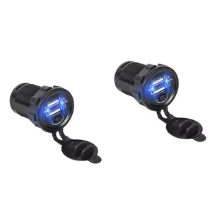 2pcs Dual USB Charger Socket Car Charger for Car Boat Marine ATV Truck Motorbike - Photo 1 sur 12