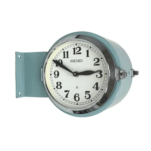 Hellblaue Seiko Schiffsuhr - geborgene doppelseitige Uhr - Bild 1 von 7