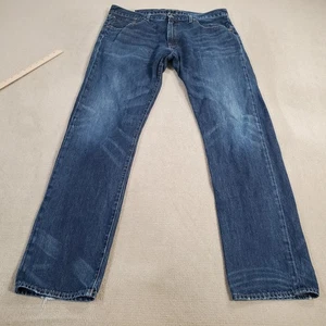 Polo Ralph Lauren Hampton Straight Jeans Mens 36x34 Blue Faded Dark Wash Denim - Picture 1 of 13