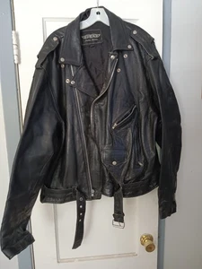 Unik Leather Jacket Mens Motorcycle Riders Jacket Size 54. Heavy Duty - Picture 1 of 4