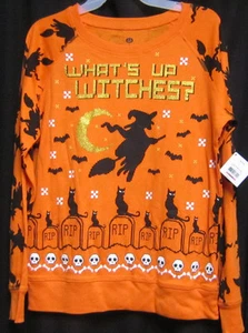 Maglione Halloween Junior Medium 7-9 arancione What's Up Streghe - Foto 1 di 4