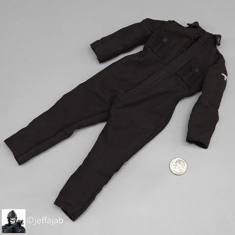 1:6 Dragon WWII German Tiger Aces Michael Black Coveralls Uniform for 12" Figure Cover
