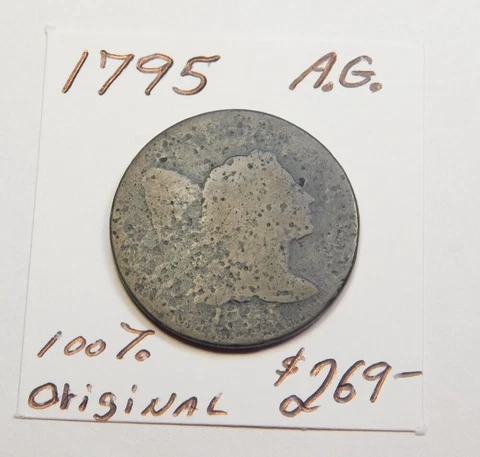SCARCE 1795 LIBERTY CAP LARGE CENT 100% ORIGINAL! A. GOOD NEVER CLEANED ⭐⭐ Cover