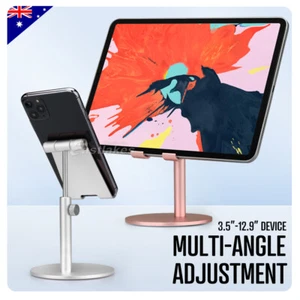 For iPhone Samsung Adjustable Aluminum Tablet Stand Phone Desk Holder Table Moun - Picture 1 of 11