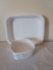 Lot Of 2 Vintage Corning Ware Shadow Iris Open Roaster A-21, A-1.5-B Square Dish