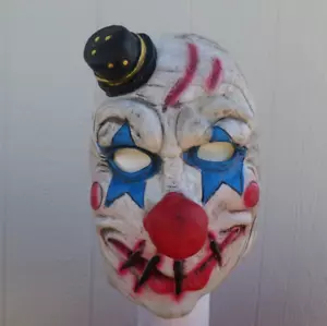 Scary Halloween "stiched mouth" Clown face mask with tiny top hat - Picture 1 of 5