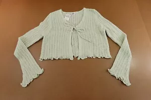 Cotton On Womens Size Medium Gelato Mint Sienna Open Knit Cropped Cardigan NWT - Picture 1 of 10