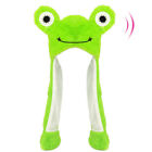 Funny Frog Hat W/ Ears Moving Jumping Pop Up Plush Hats Kids Party Fancy Dress▫