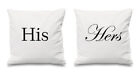 60 Second Makeover Limited His Hers White Cushion Covers 16" X 16" Couples Cushi