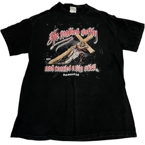 TENNESSEE RIVER VTG HE WALKED SOFTLY AND CARRIED A BIG STICK Jesus T SHIRT | J - Picture 1 of 7