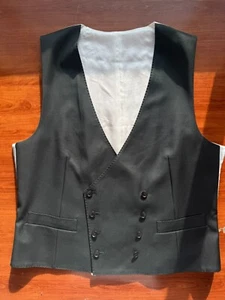 SuitSupply Ferrara Double Breasted Waistcoat Vest 100% Wool dark green US 42R - Picture 1 of 18
