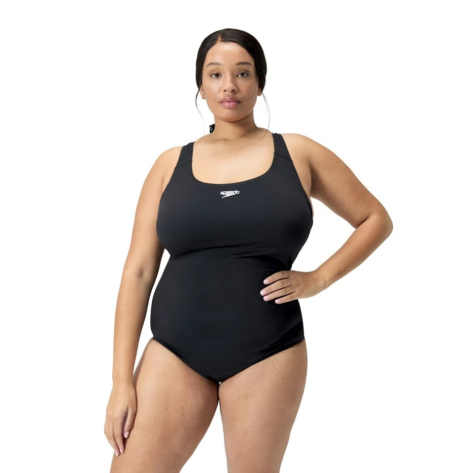 Speedo Badeanzug für Damen mit Bustier medalist Schwimmanzug Plusgröße Bademode - Bild 1 von 1