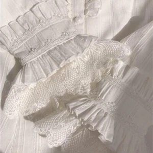 Bluse Top Knopf Rüschen ausgestellte Ärmel Lolita süß Dame Mädchen japanisches Hemd - Bild 1 von 4