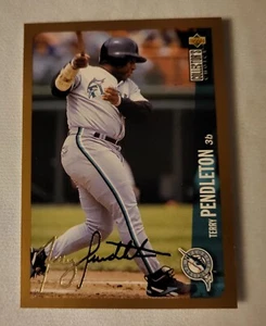 1996 Upper Deck Choice Terry Pendleton GOLD SIGNATURE Baseball Card - Picture 1 of 2