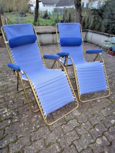 PAAR RELAXSTUHL LAFUMA LIEGESTUHL VINTAGE 70er - Bild 1 von 23