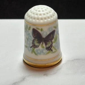 Franklin Porcelain Helen Hall 1979 Virginia Butterfly Thimble - Picture 1 of 9