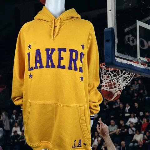 VINTAGE Los Angeles Lakers Nike NBA Retro Rewind '57 Gold Hoodie Men's Size XL Cover