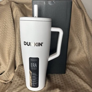 Dunkin' Donuts White BruMate Era 40 OZ Becher Griff und Strohhalm 100% Auslaufsicher - Bild 1 von 4