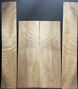 ECO-FRIENDLY TONEWOOD, CURLY, FLAMED YELLOW BIRCH BACK AND SIDES SET FOR DREAD - Picture 1 of 5