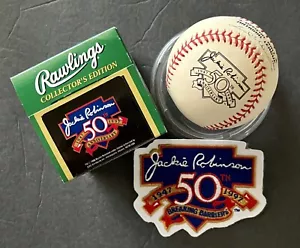 RAWLINGS 1997 JACKIE ROBINSON 50th ANNIVERSARY MLB OFFICIAL BALL & PATCH COMBO N - Picture 1 of 11