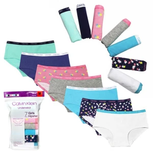 Calvin Klein Girls Tagless Cotton Stretch Hipster Underwear 7 Pack - Picture 1 of 9
