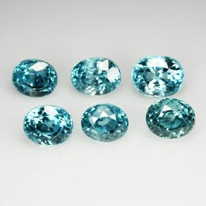 10.35 Ct 6 Pcs 6 MM Blue Zircon Untreated Sparkling Natural Gemstone Cambodia - Imagen 1 de 1