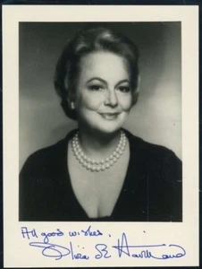 Prístina, firmada por Olivia de Havilland, una fotografía pequeña y encantadora, 4" x 6", GWTW - Imagen 1 de 3