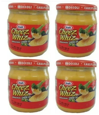 (4 JARS/15oz) KRAFT CHEEZ WHIZ Jar ORIGINAL Cheez-Whiz CHEESE DIP - Image 1 of 4