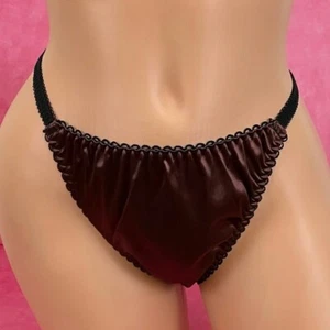 Vintage 90er Y2K Höschen braun seidig glänzend glänzend Sissy Glam Schlüpfer Damen XL - Bild 1 von 2