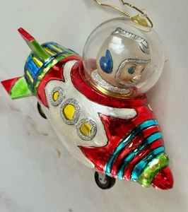 Astroboy astronave astronave astronauta ornamento in vetro fatto a mano vintage - Foto 1 di 6