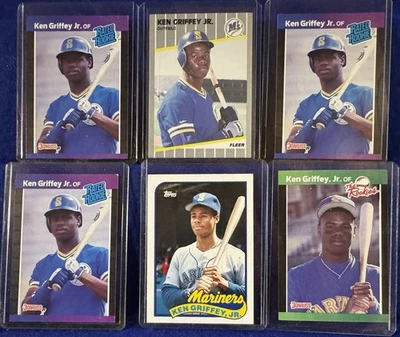 Lote de 110 tarjetas de béisbol de Ken Griffey Jr. 1989 Fleer Rookie insertar Seattle Mariners Foto 1 de 4