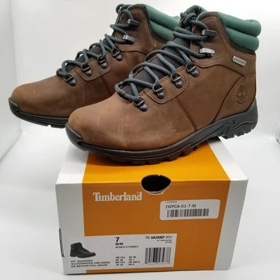 Timberland Mt. Botas de Senderismo Maddsen Mid Cuero Impermeables Mujer Talla 7 M Marrón  Foto 1 de 4