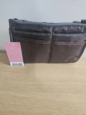 Vercord Cartera Organizador Inserto Marrón Gris, Varios Compartimentos Nuevo Con Etiquetas Foto 1 de 4